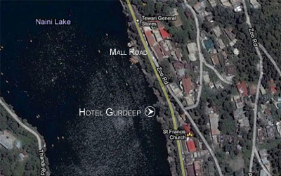 Hotel Gurdeep Reach Map Nainital